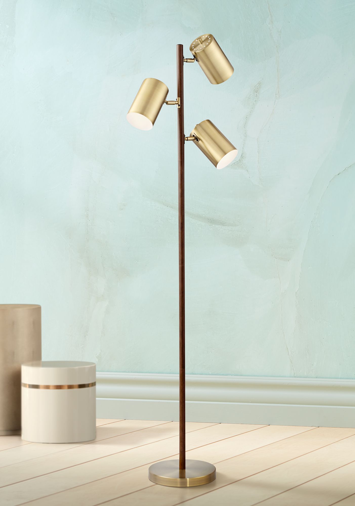 triple light floor lamp