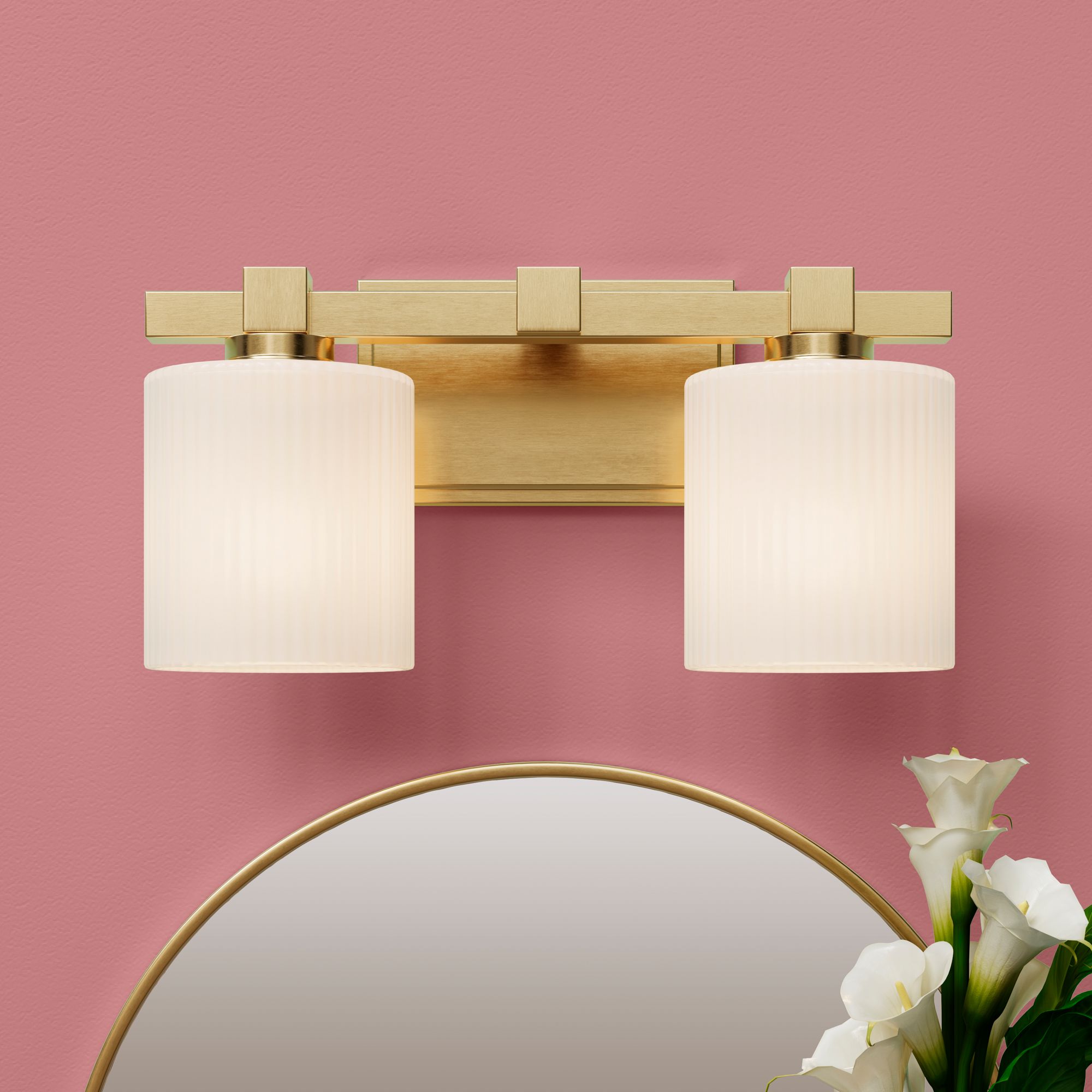 Donaway 7 1/2" High Vintage Brass 2-Light Wall Sconce