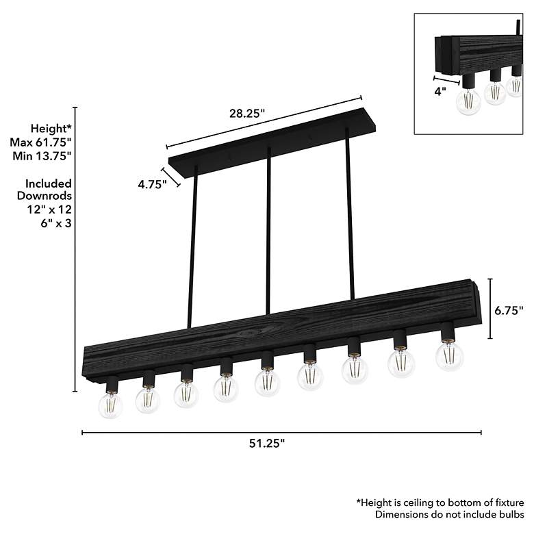 Image 6 Donelson 9 Light Linear Chandelier - Natural Iron more views