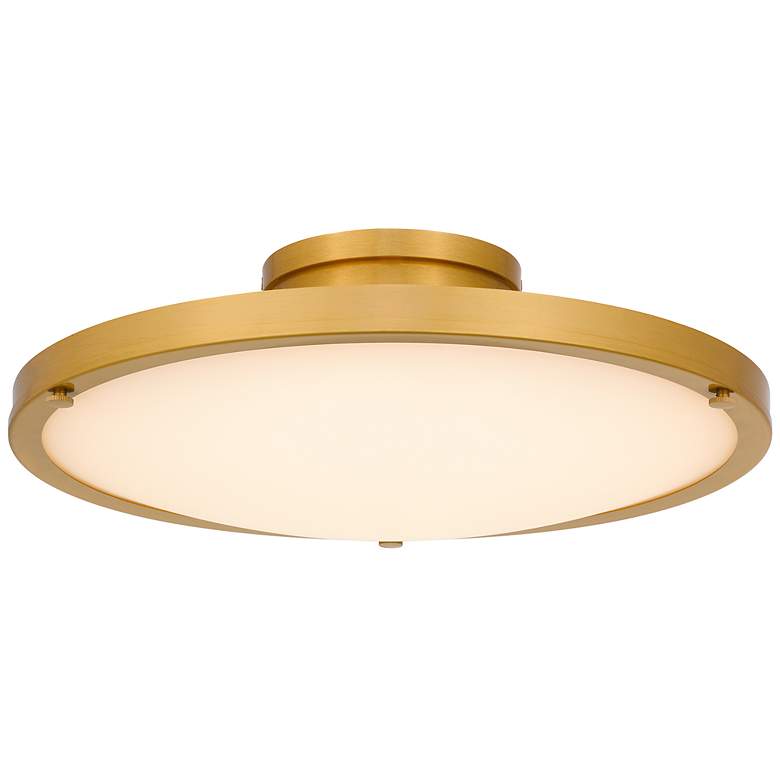 Image 1 Donne Integrated LED Brushed Gold Semi-Flush Mount with CCT Switch