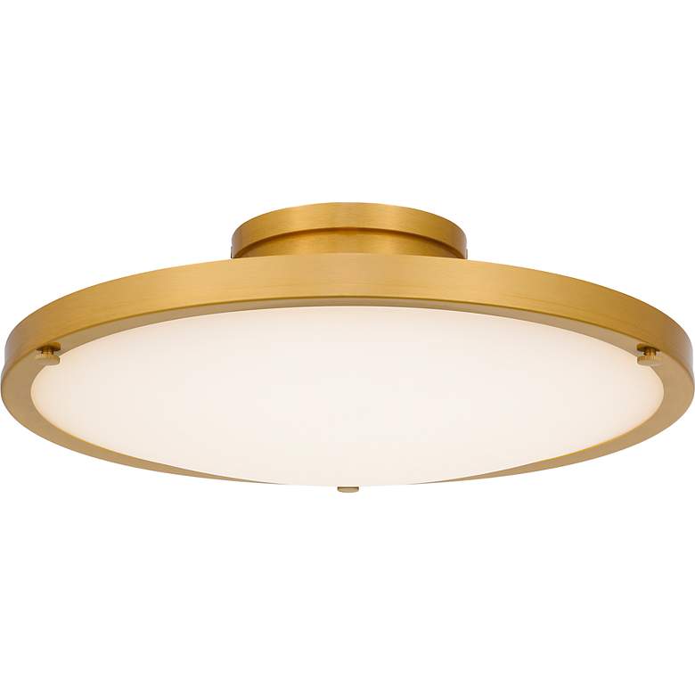 Image 3 Donne Integrated LED Brushed Gold Semi-Flush Mount with CCT Switch more views