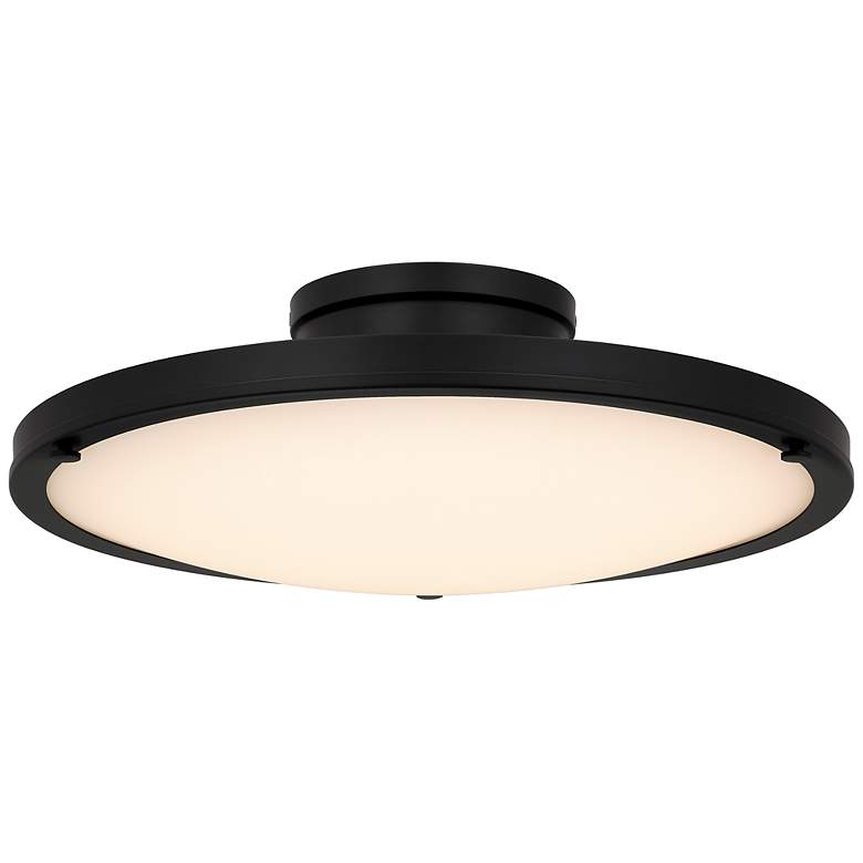 Image 1 Donne Integrated LED Matte Black Semi-Flush Mount with CCT Switch