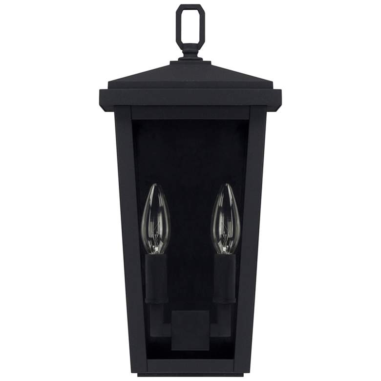 Image 1 Donnelly 14 3/4 inch High Black Metal 2-Light Outdoor Wall Light