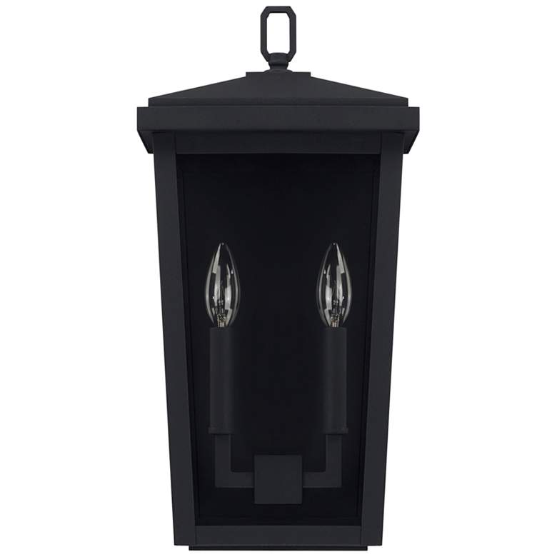 Image 1 Donnelly 17 3/4 inch High Black Metal 2-Light Outdoor Wall Light