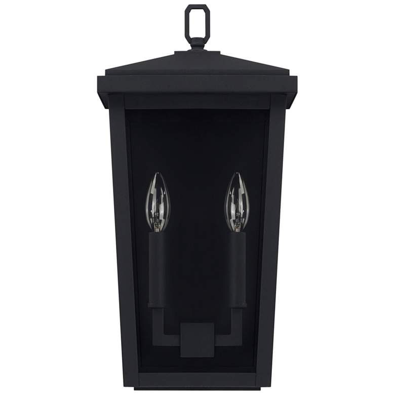 Image 1 Donnelly 17 3/4" High Black Metal 2-Light Outdoor Wall Light