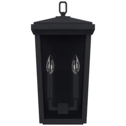 Donnelly 17 3/4&quot; High Black Metal 2-Light Outdoor Wall Light
