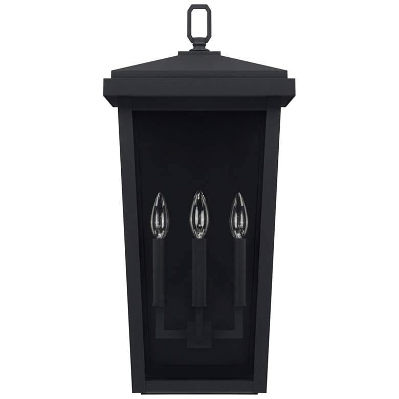 Image 1 Donnelly 24 inch High Black Metal 3-Light Outdoor Wall Light