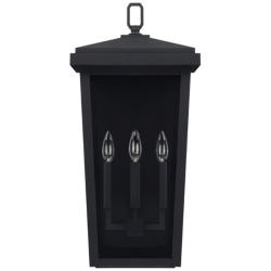 Donnelly 24&quot; High Black Metal 3-Light Outdoor Wall Light