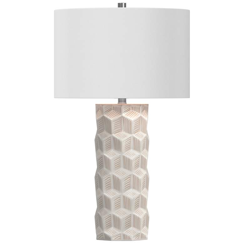 Image 1 Donness 28" Modern White Ceramic Table Lamp