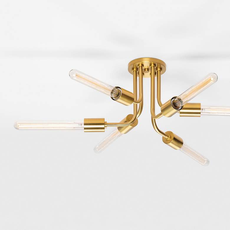 Image 3 Donny 6 Light Semi Flush - Aged Brass more views