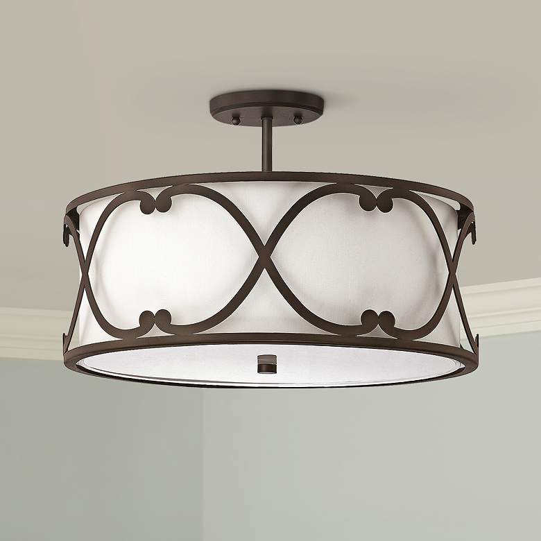 Image 1 Donny Osmond Home Alexander 18 inchW Bronze Ceiling Light