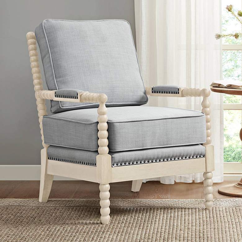 Image 1 Donoahue Light Blue Fabric Armchair