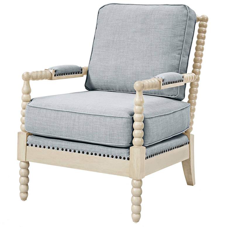 Image 5 Donoahue Light Blue Fabric Armchair more views