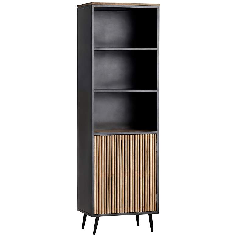 Image 1 Donovan 24" Wide Black and Brown 1-Door 3-Shelf Etagere