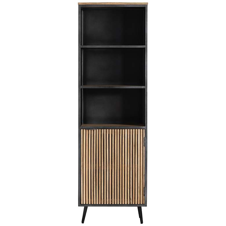 Image 4 Donovan 24" Wide Black and Brown 1-Door 3-Shelf Etagere more views