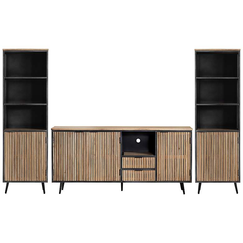 Image 5 Donovan 24" Wide Black and Brown 1-Door 3-Shelf Etagere more views