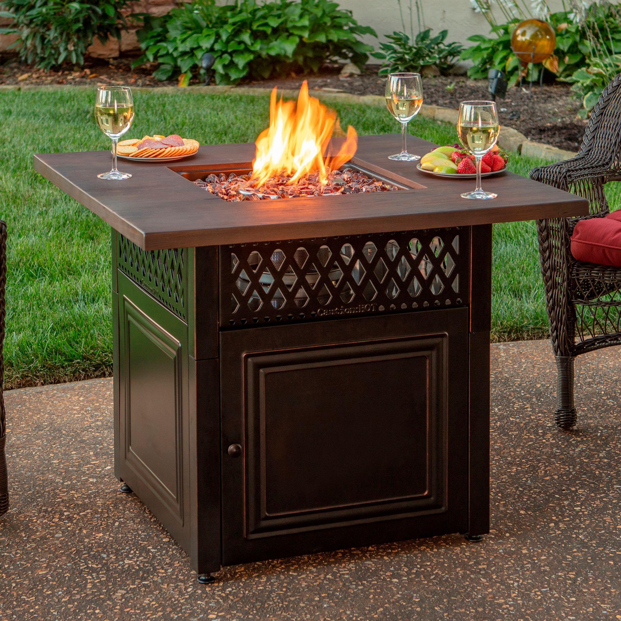 bronze fire table