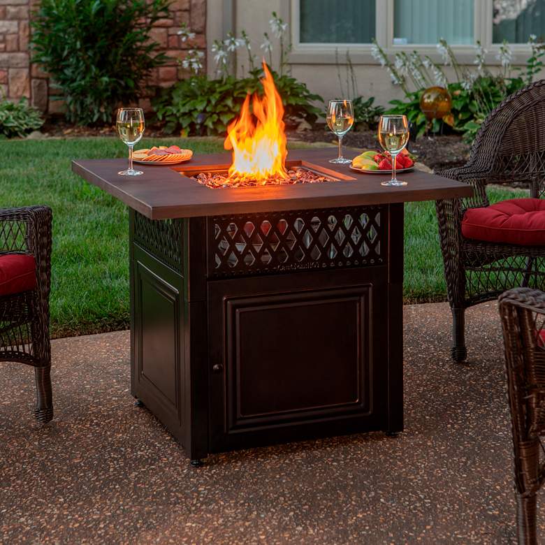 Image 7 Donovan 37 3/4 inch Wide DualHeat LP Gas Fire Pit Table more views