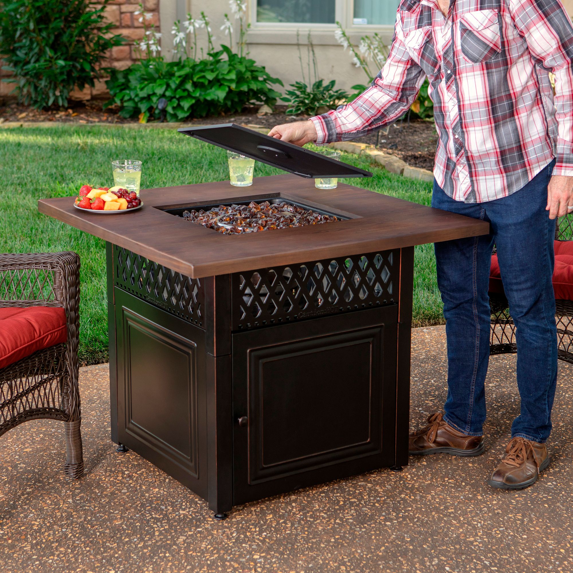 Donovan 37 3/4" Wide DualHeat LP Gas Fire Pit Table
