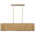 Donovan 44 1/4" Wide Brass and Mango Wood Linear Chandelier