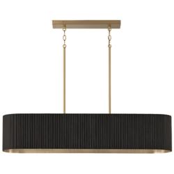 Donovan 44 1/4" Wide Matte Brass and Black Linear Chandelier