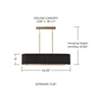 4_Donovan 44 1/4" Wide Matte Brass and Black Linear Chandelier more views