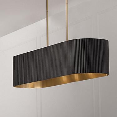Donovan 44 1/4" Wide Matte Brass and Black Linear Chandelier