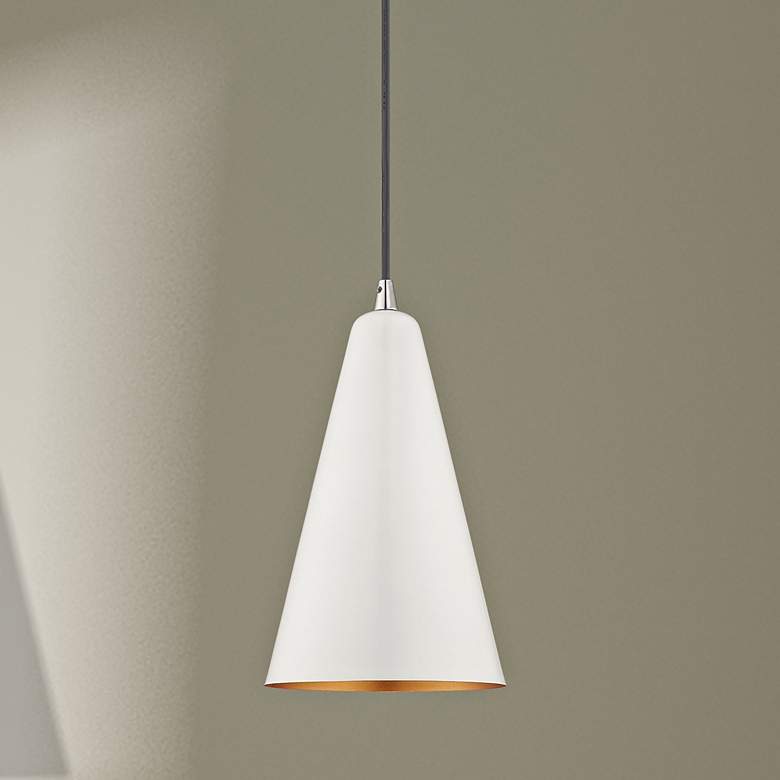 Image 2 Donovan 7 1/2" Wide Shiny White Mini Pendant