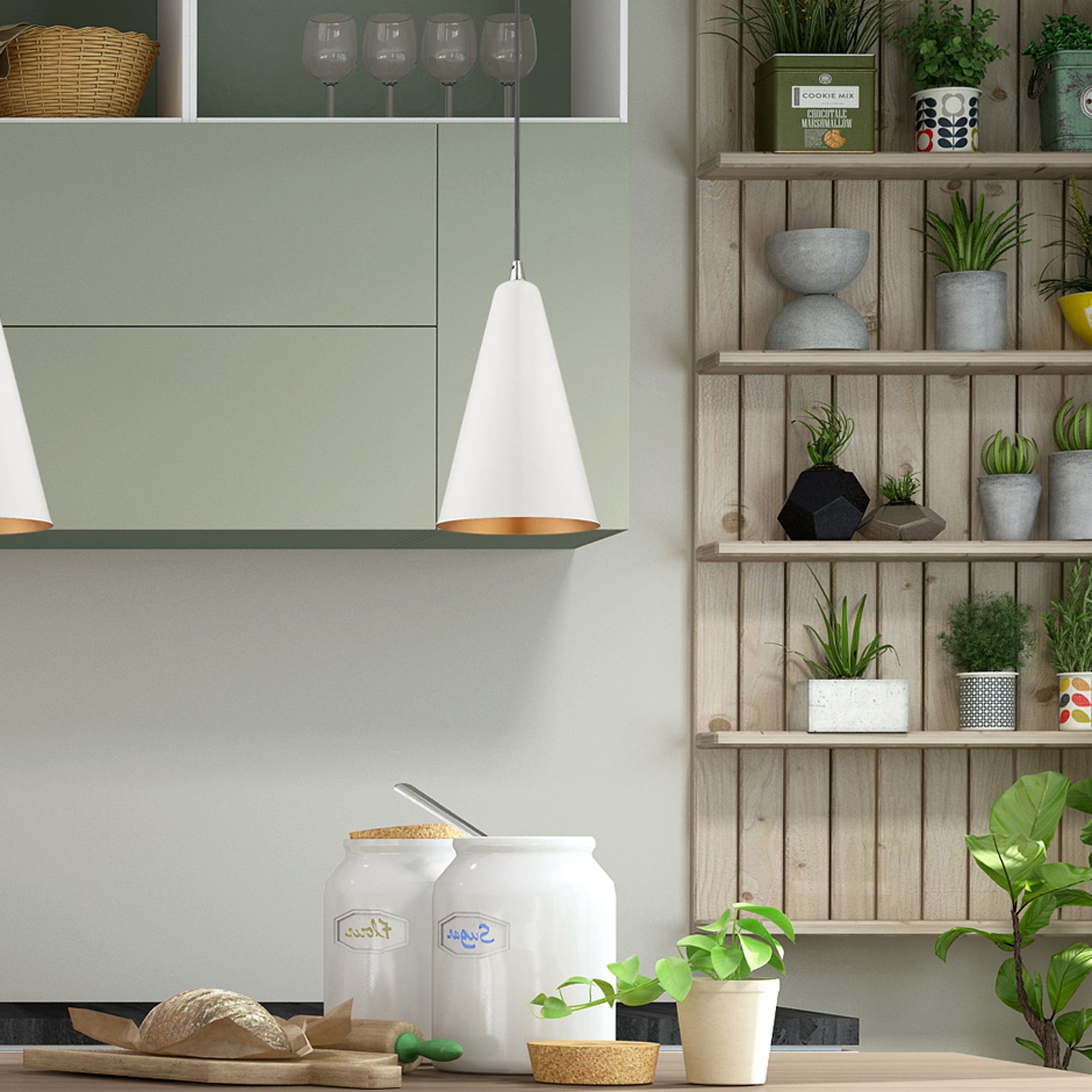 Donovan 7 1/2" Wide Shiny White Mini Pendant in scene