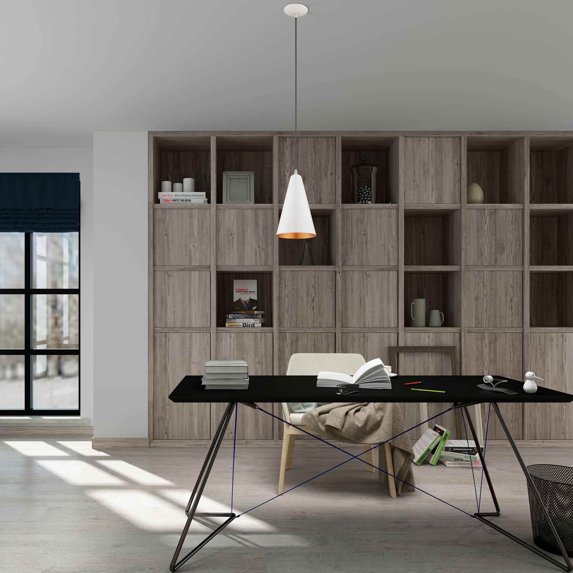 Donovan 7 1/2" Wide Shiny White Mini Pendant in scene