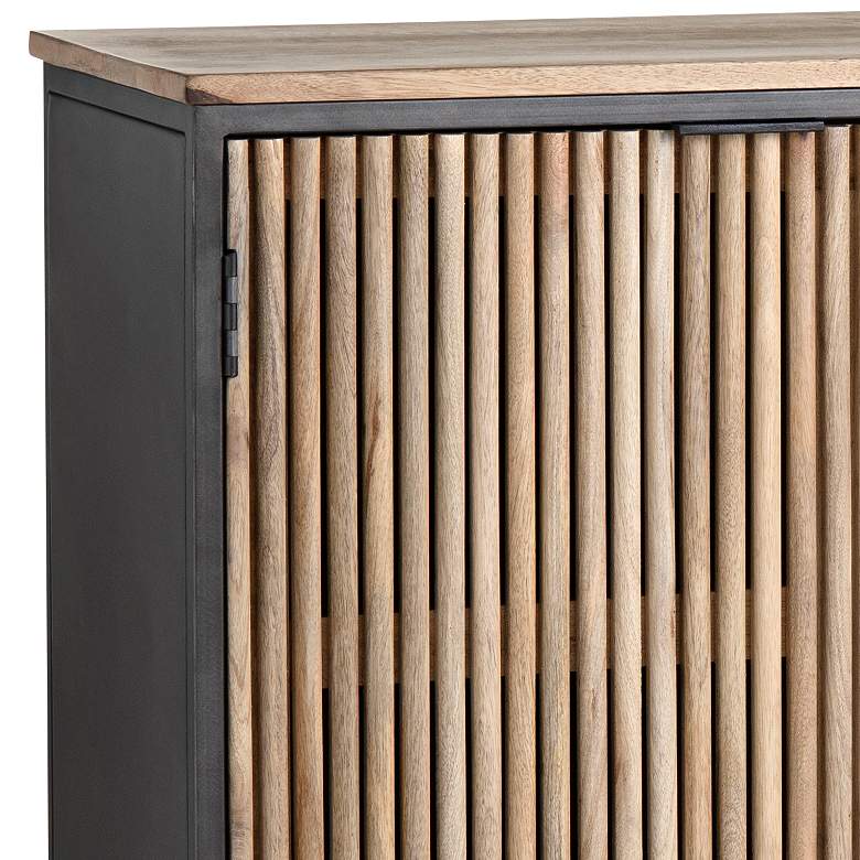 Image 2 Donovan 72" Wide Black and Brown 3-Door 2-Drawer Sideboard more views