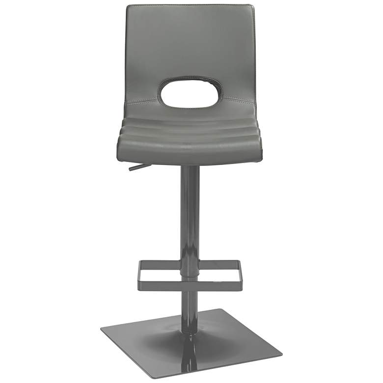 Image 7 Donovan Gray Faux Leather Adjustable Swivel Bar Stool more views