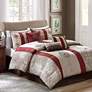 Thumbnail2 of Donovan Red Striped 7-Piece Cal King Comforter Bed Set