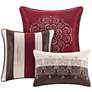Thumbnail3 of Donovan Red Striped 7-Piece King Comforter Bed Set more views