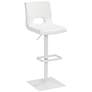 Donovan White Faux Leather Adjustable Barstool in scene