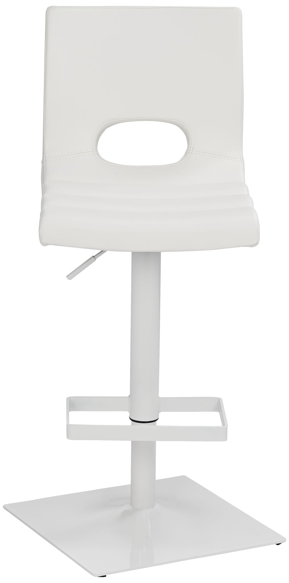 Donovan White Faux Leather Adjustable Barstool in scene