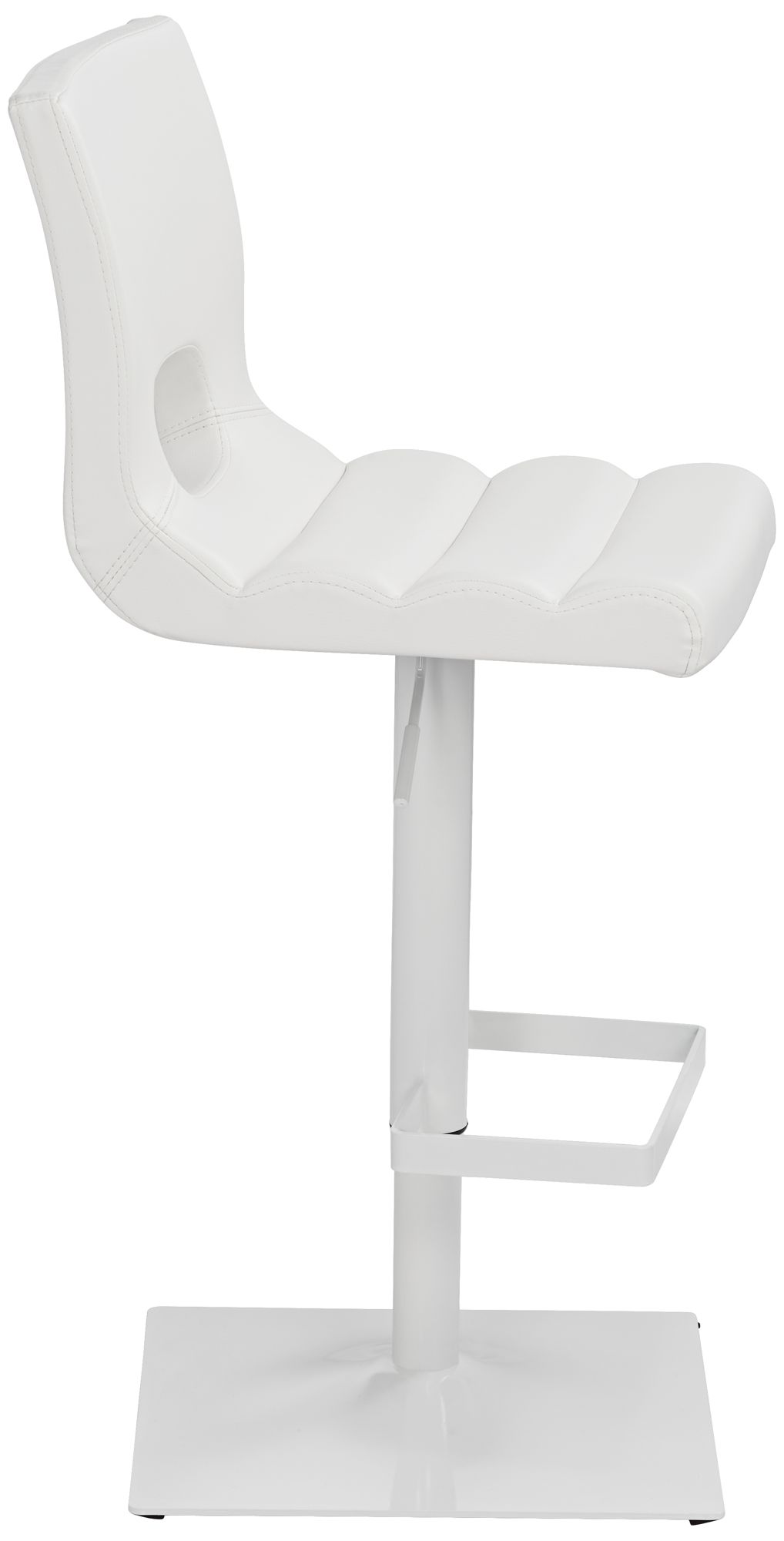 Donovan White Faux Leather Adjustable Barstool in scene