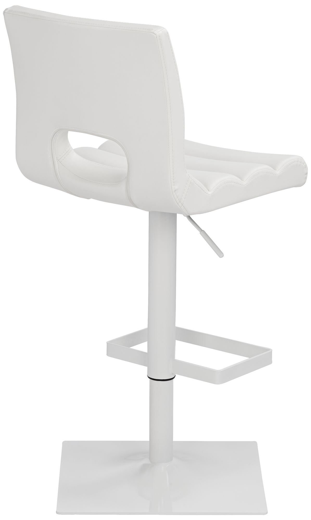 Donovan White Faux Leather Adjustable Barstool in scene
