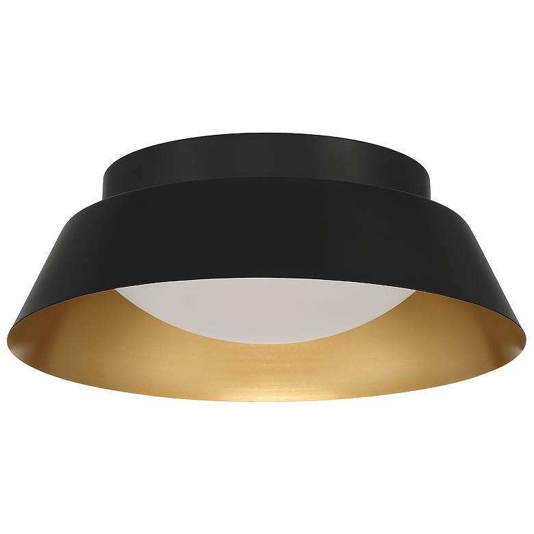 Image 2 Donoven 2 Light Matte Black + Gold Flush Mount more views