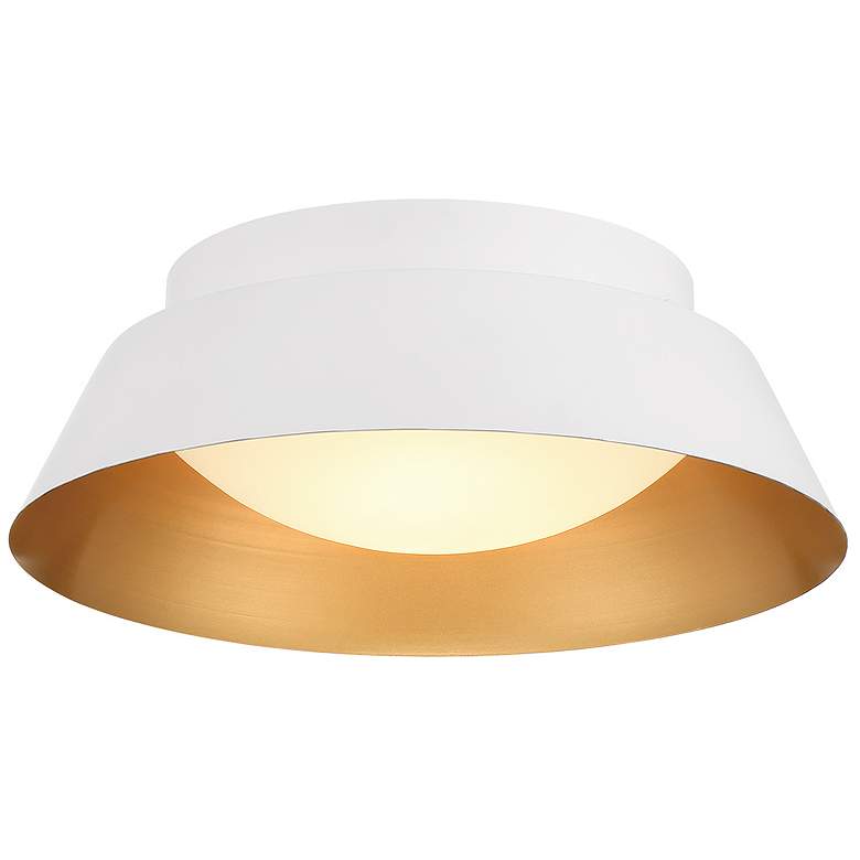 Image 1 Donoven 2 Light White + Gold Flush Mount