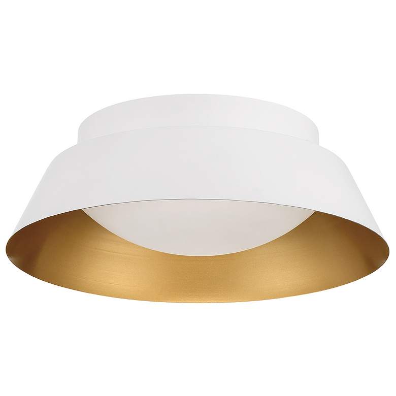 Image 2 Donoven 2 Light White + Gold Flush Mount more views