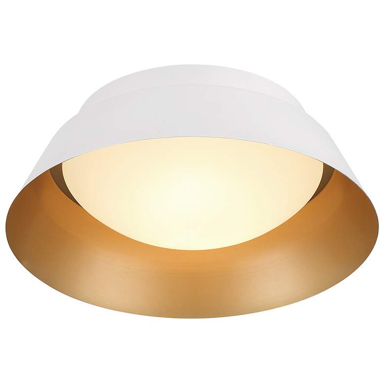 Image 4 Donoven 2 Light White + Gold Flush Mount more views