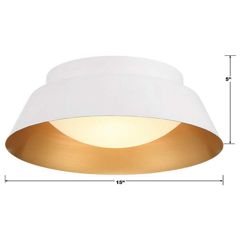 Image 6 Donoven 2 Light White + Gold Flush Mount more views