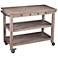 Dontos 46 1/2" Wide Whitewashed Burnt Oak Kitchen Bar Cart