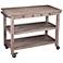 Dontos 46 1/2" Wide Whitewashed Burnt Oak Kitchen Bar Cart