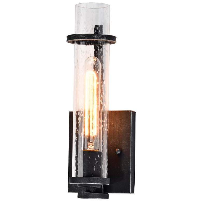 Image 5 Donzi 13" High Iron Black Wall Sconce more views