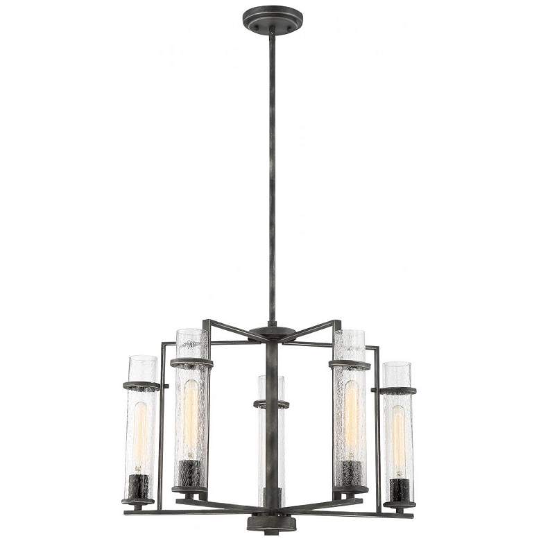 Image 1 Donzi; 5 Light; Chandelier Fixture; Iron Black Finish
