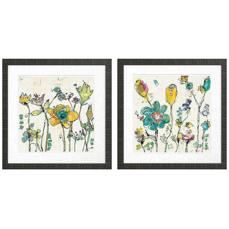 Image 1 Doodle Garden 24"W x 24"H Framed Art Set of 2