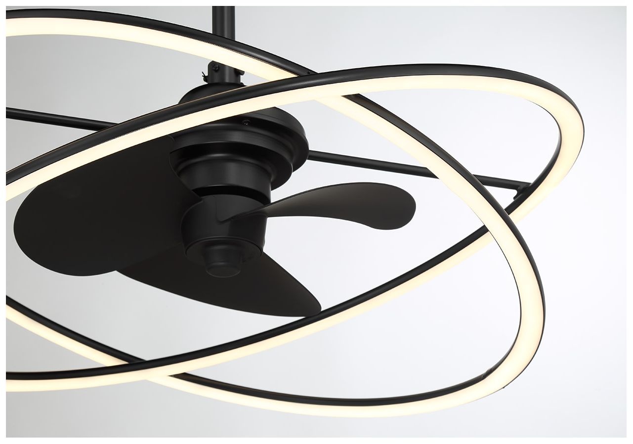Image 6 Dorado LED Fan D'Lier in Matte Black (Fandelier) more views