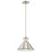 Doral; Small LED Pendant; Brushed Nickel / White Accent Finish